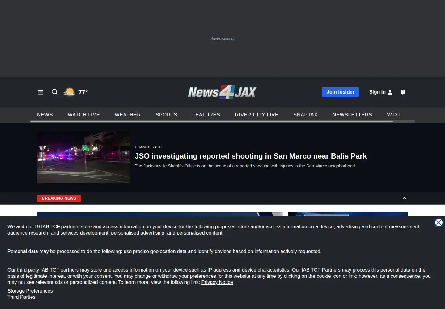Screenshot of news4jax.com