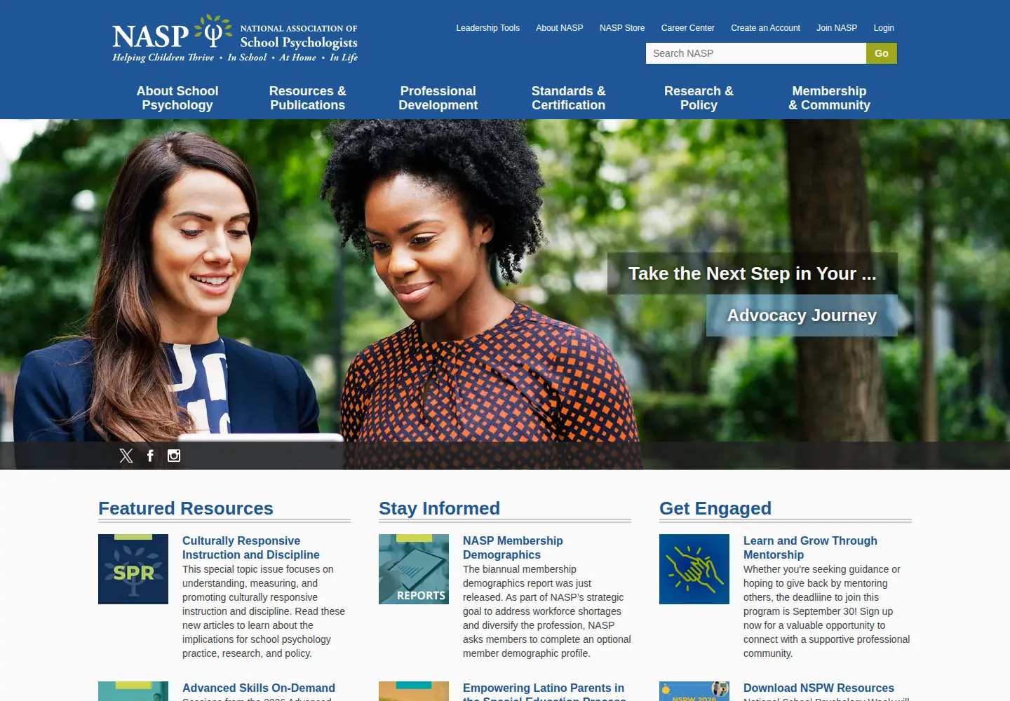 Screenshot of nasponline.org
