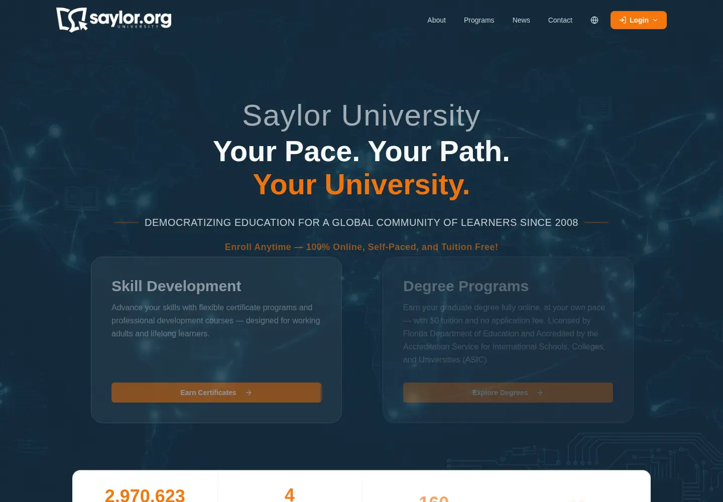 Screenshot of saylor.org