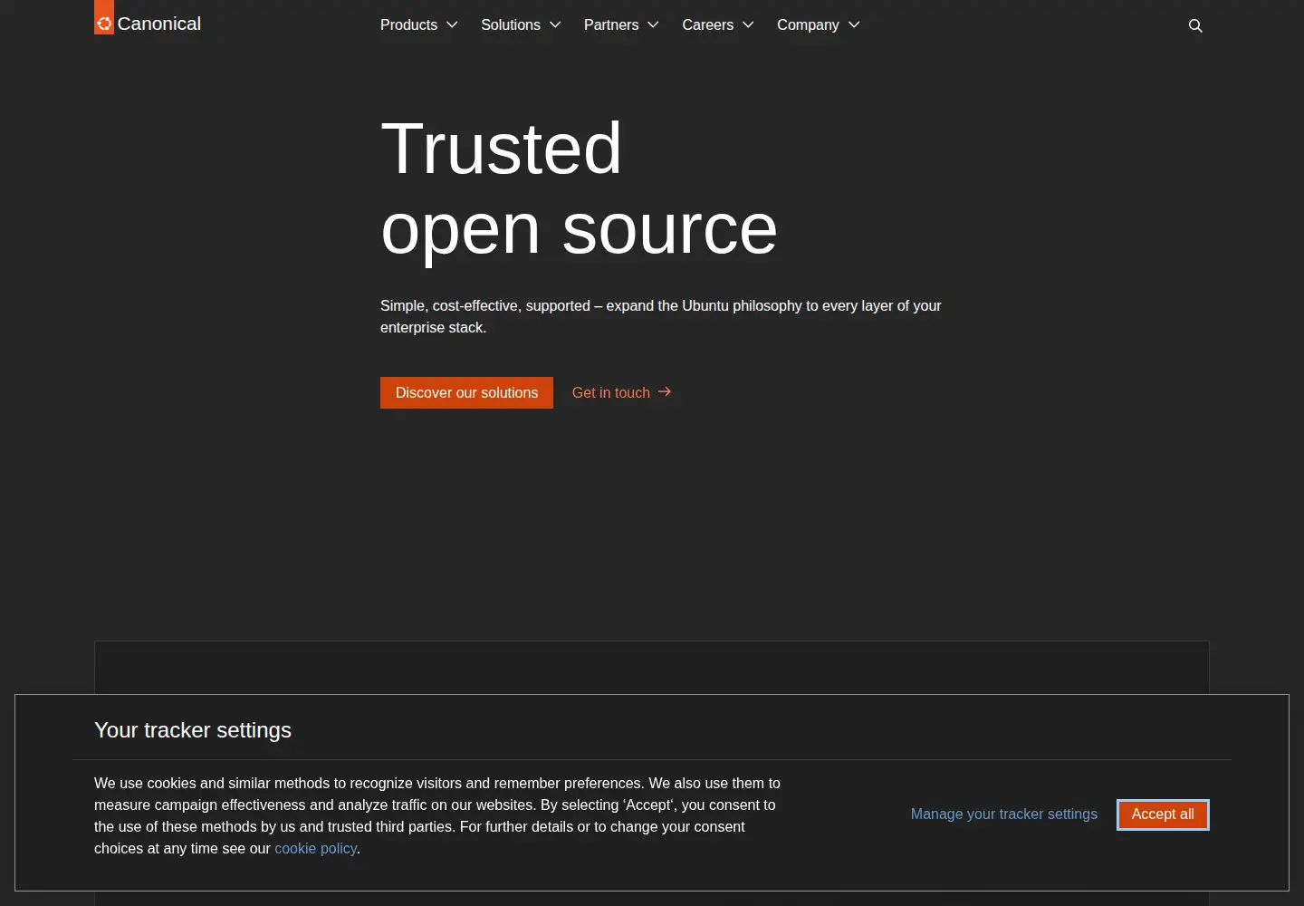 Screenshot of canonical.com