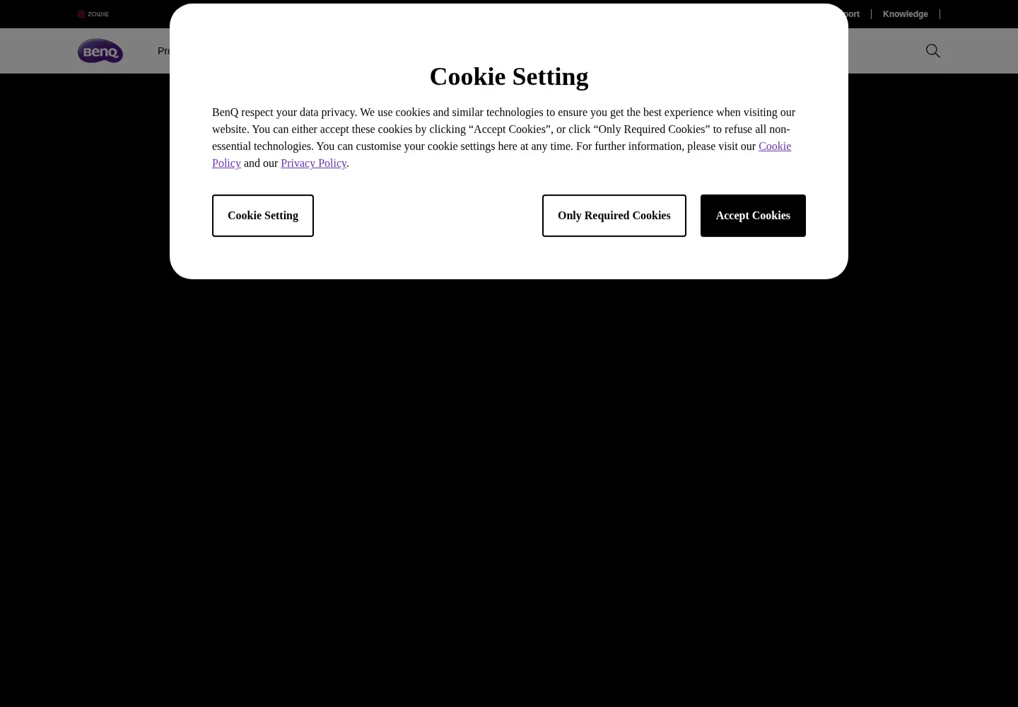 Screenshot of benq.com
