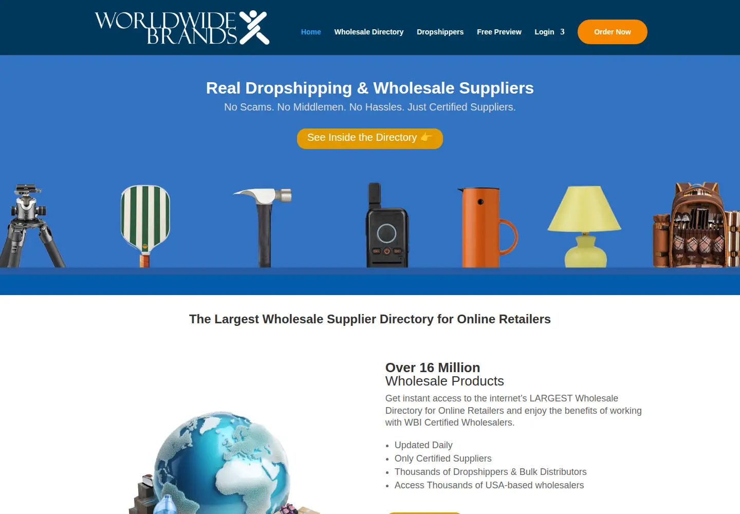 Screenshot of worldwidebrands.com