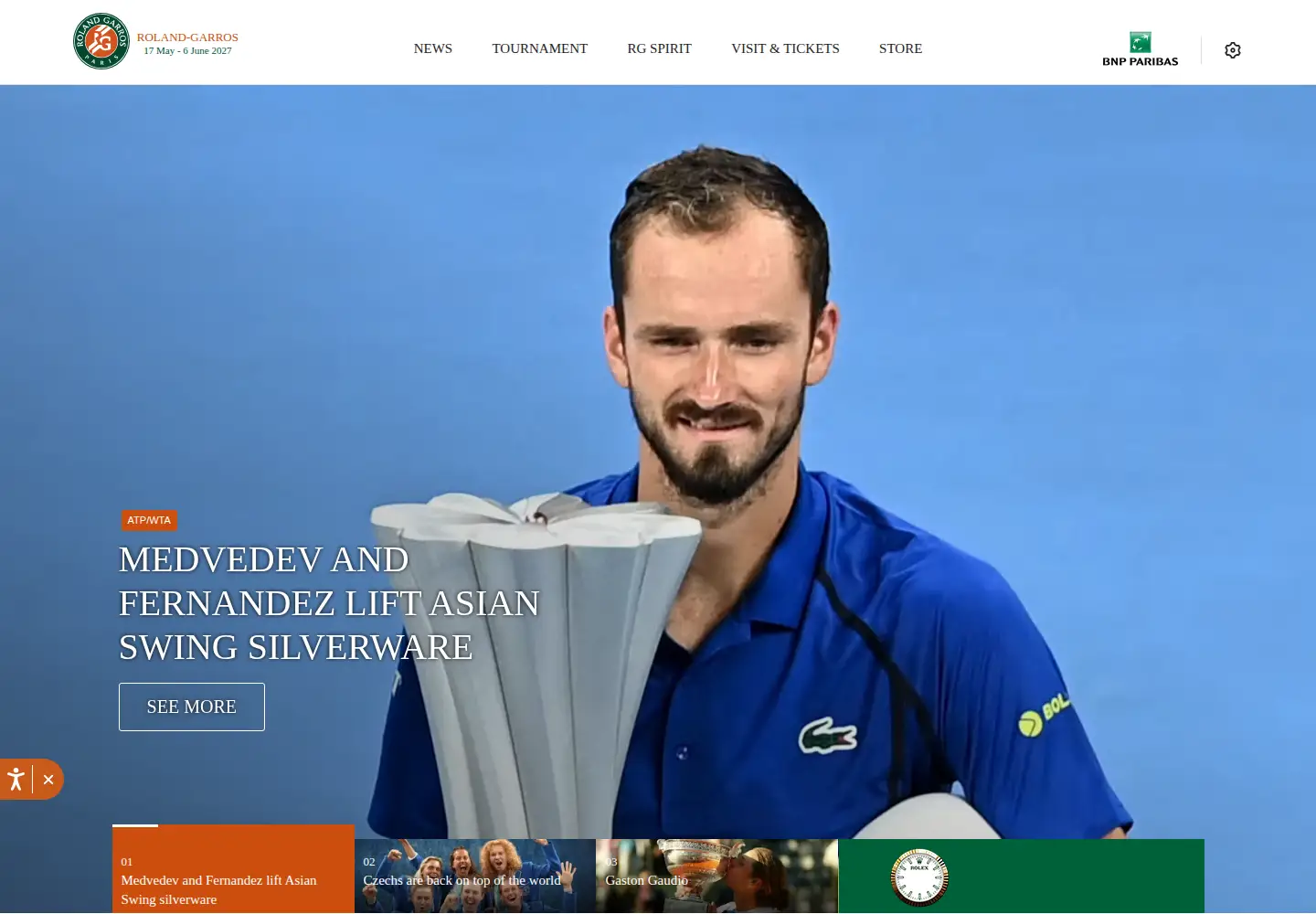 Screenshot of rolandgarros.com