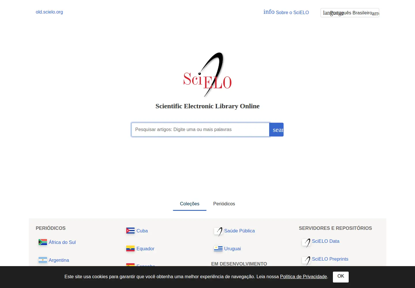 Screenshot of scielo.org