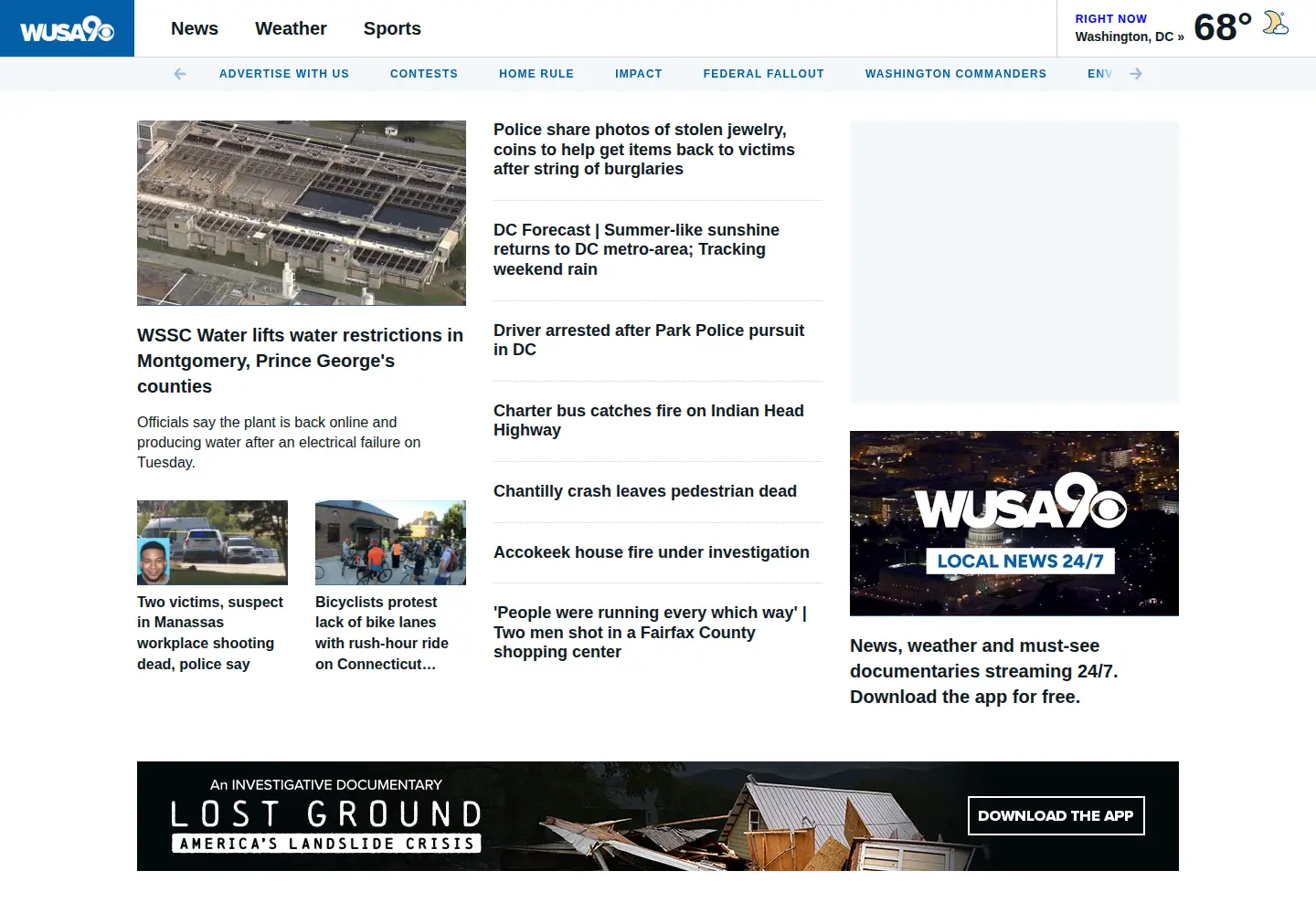 Screenshot of wusa9.com