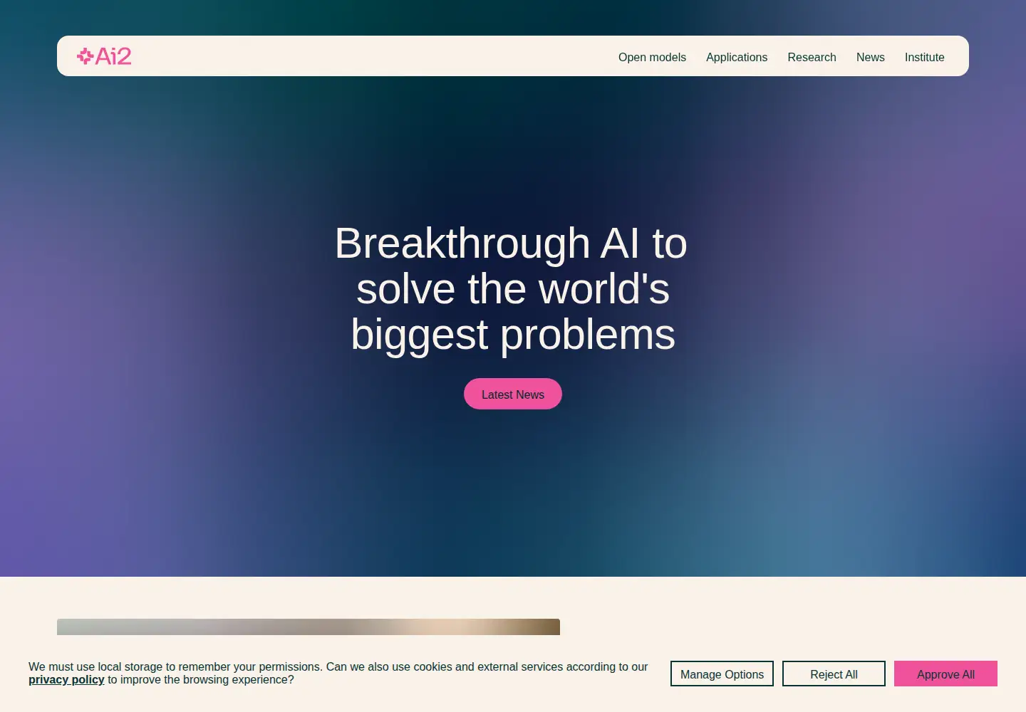 Screenshot of allenai.org