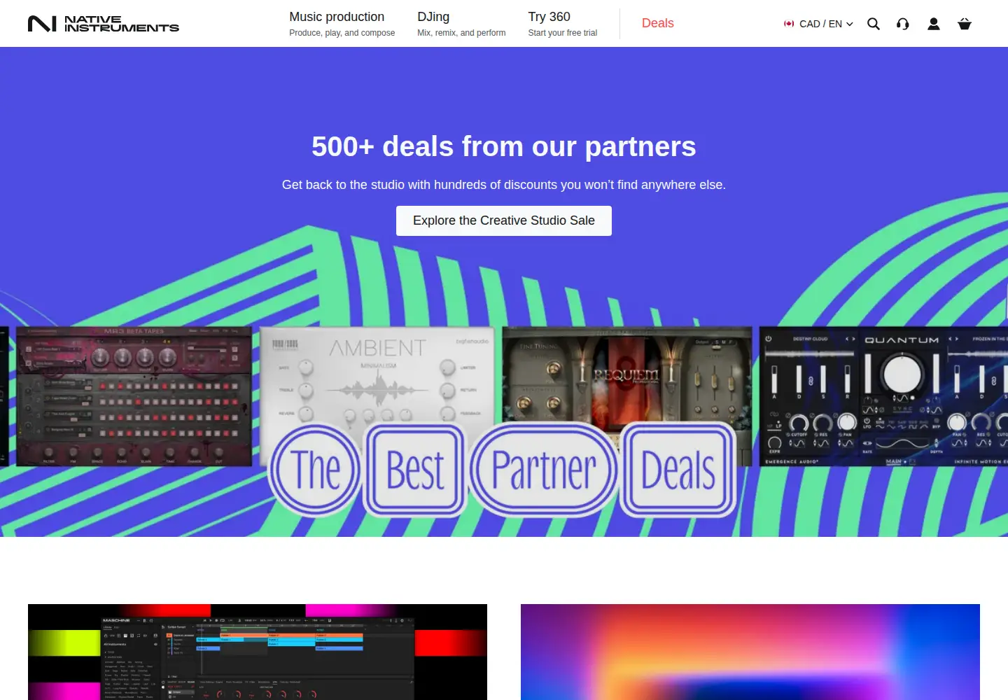 Screenshot of native-instruments.com