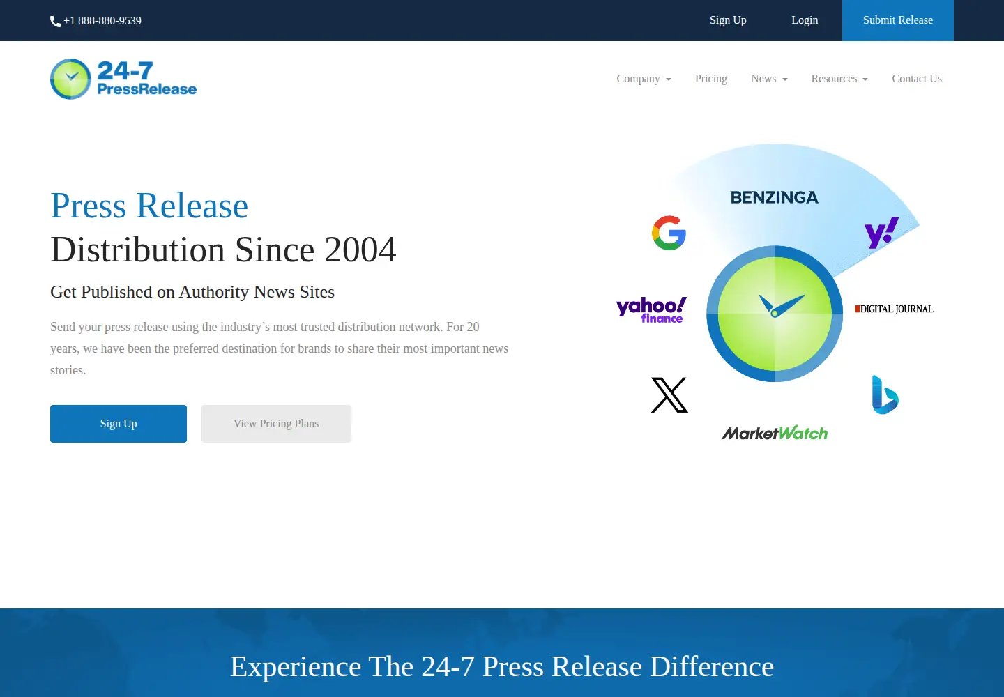 Screenshot of 24-7pressrelease.com
