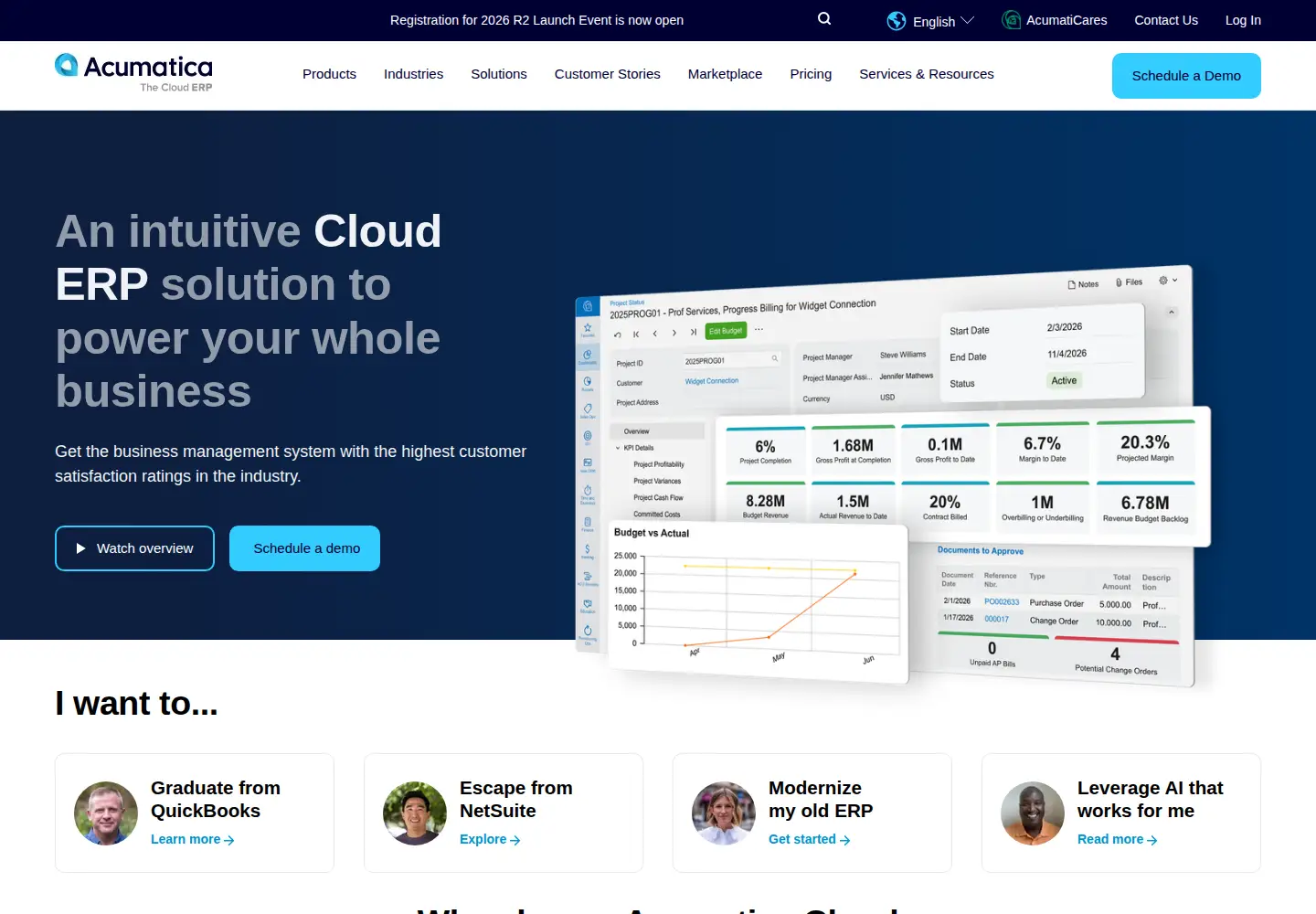 Screenshot of acumatica.com
