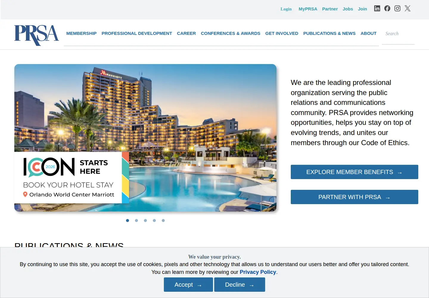 Screenshot of prsa.org