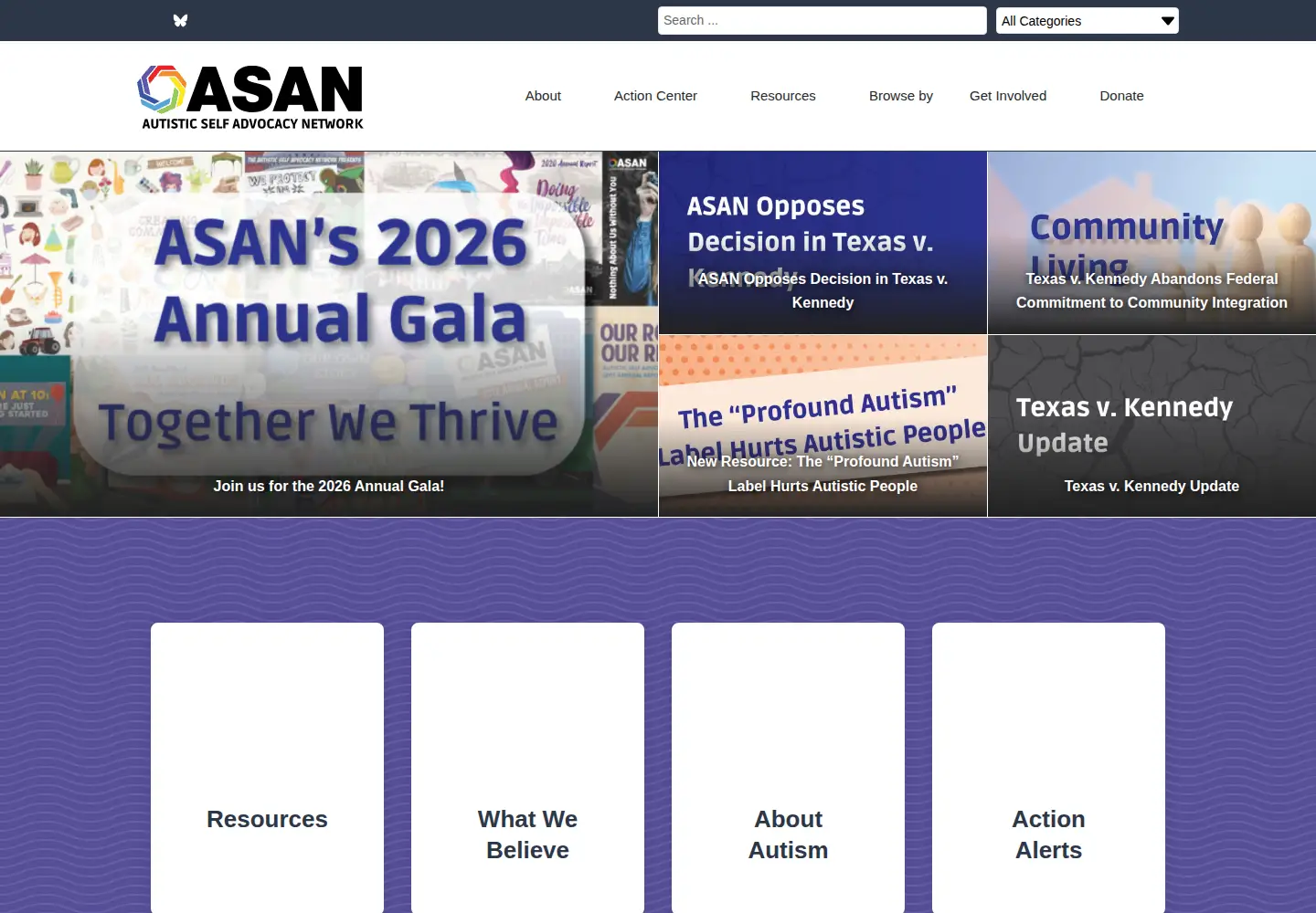 Screenshot of autisticadvocacy.org