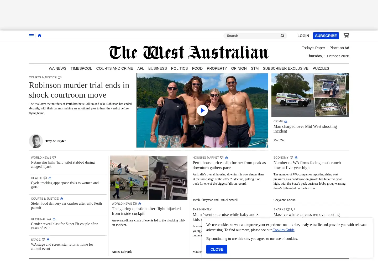 Screenshot of thewest.com.au
