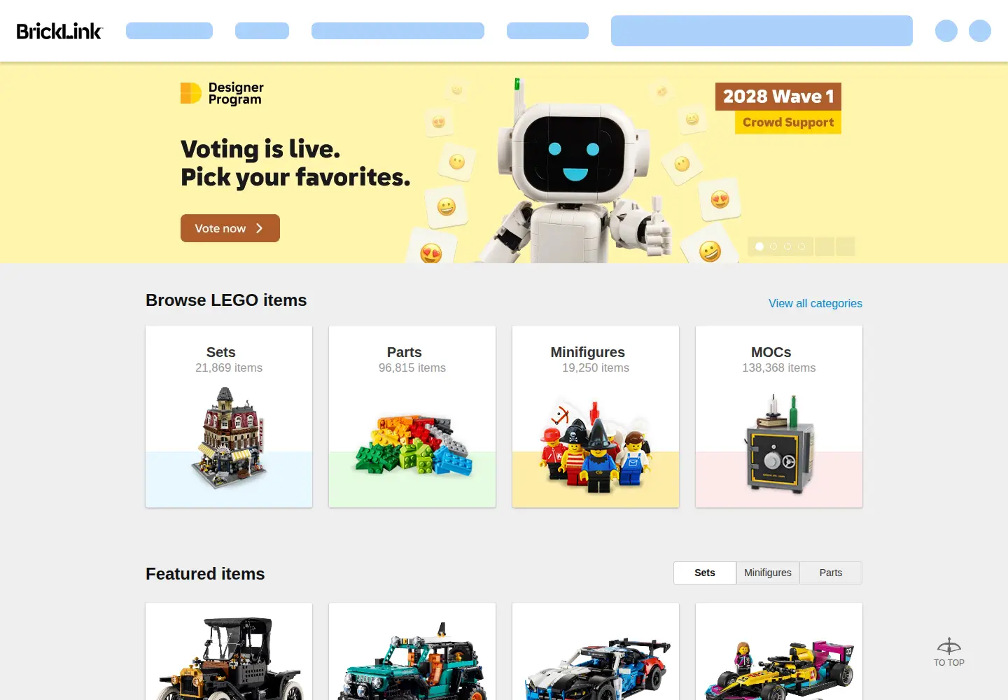 Screenshot of bricklink.com