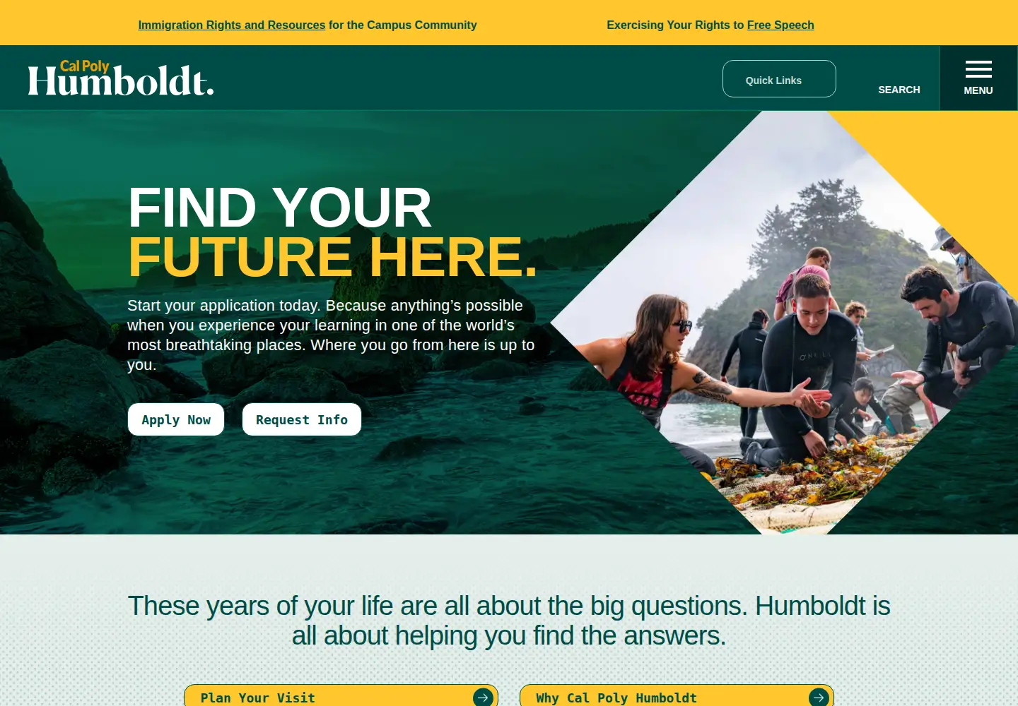 Screenshot of humboldt.edu