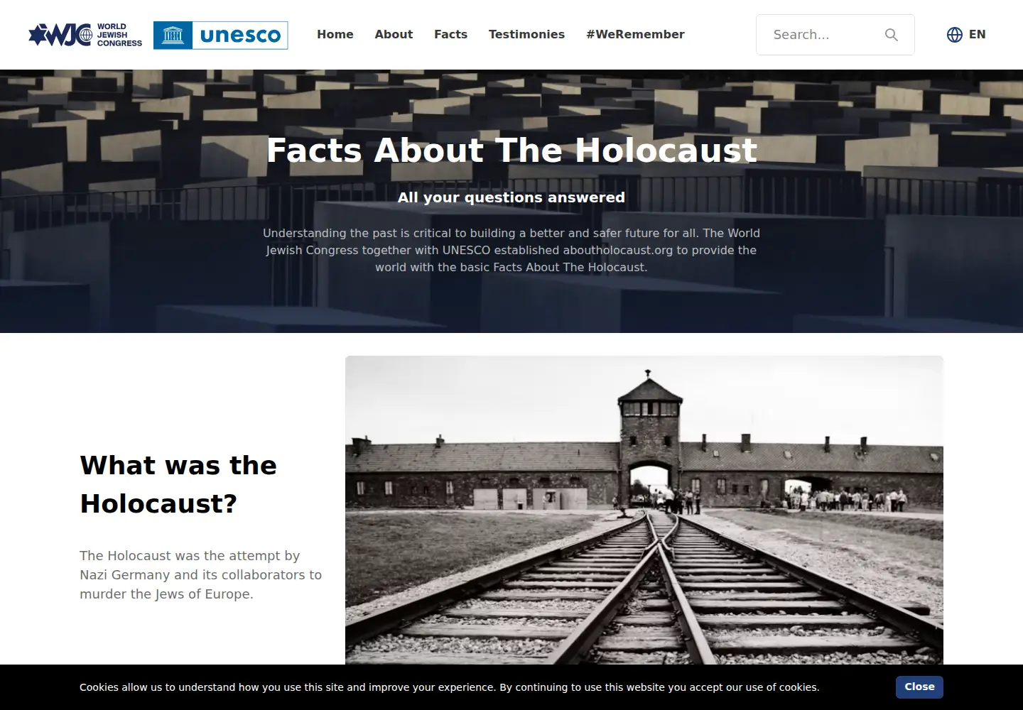 Screenshot of aboutholocaust.org