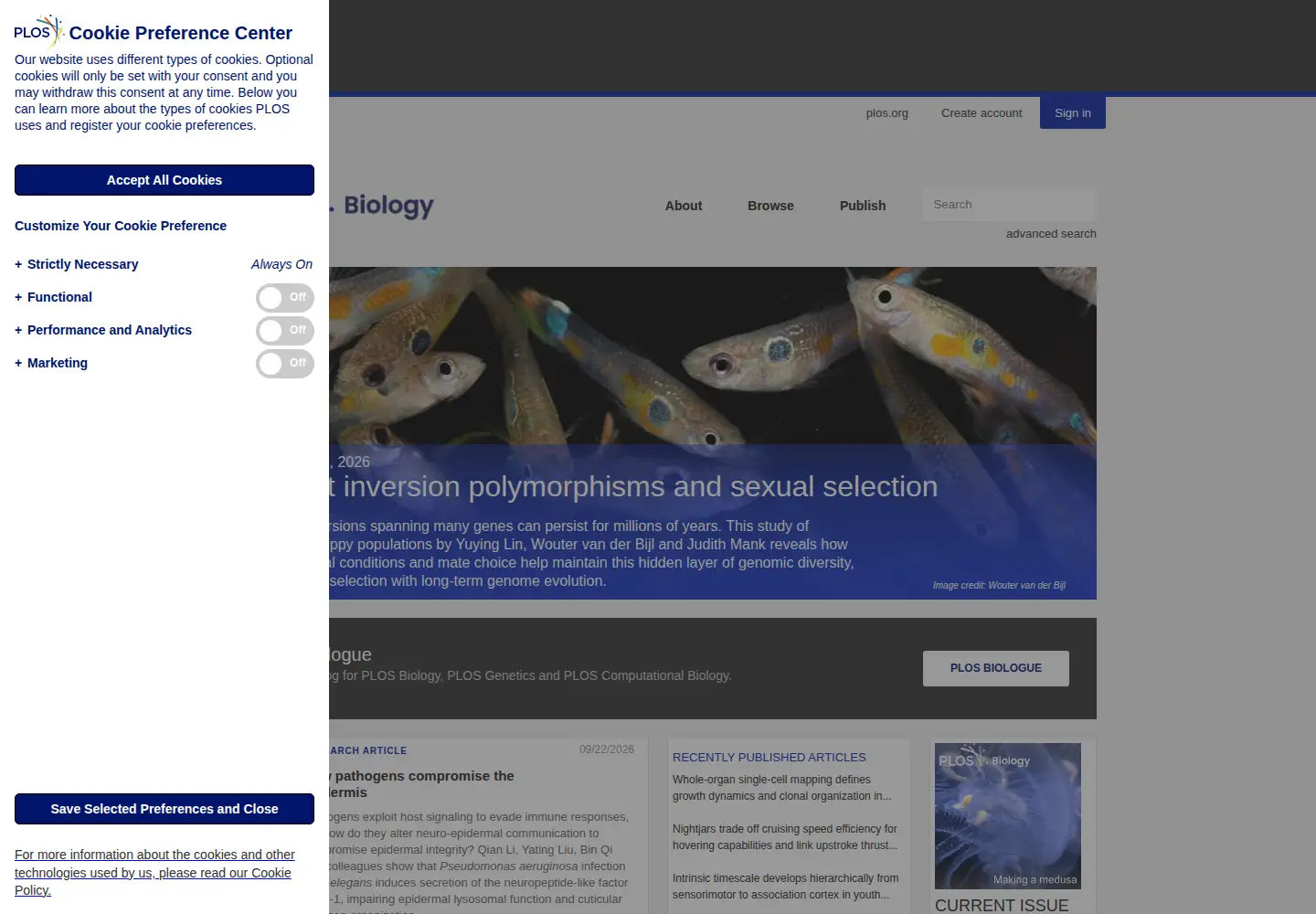 Screenshot of plosbiology.org
