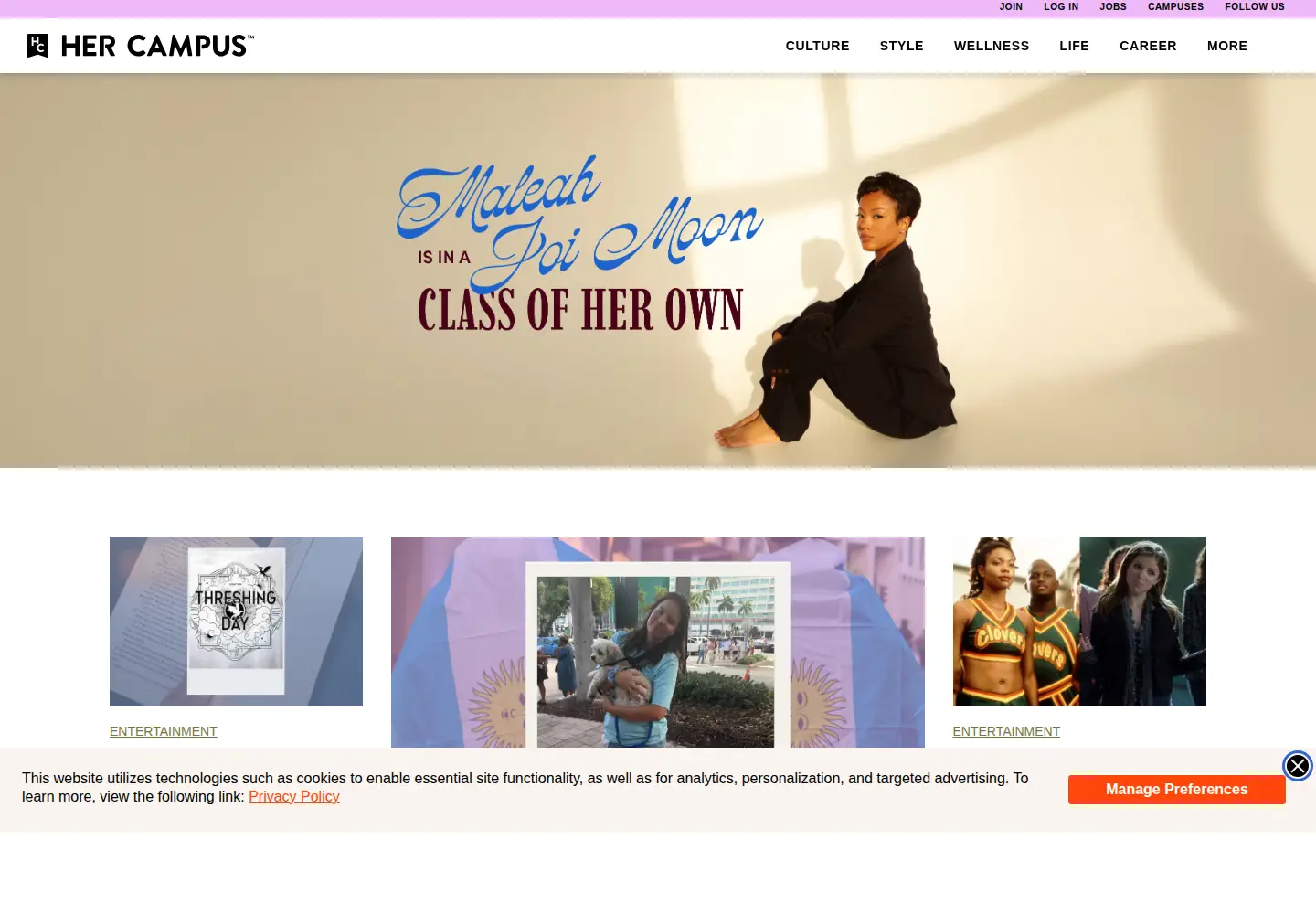 Screenshot of hercampus.com