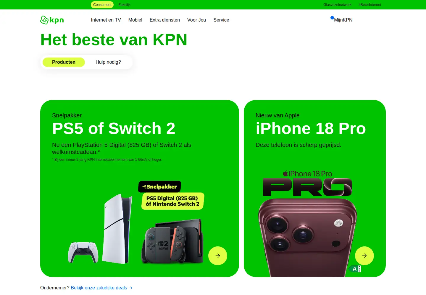 Screenshot of kpn.com