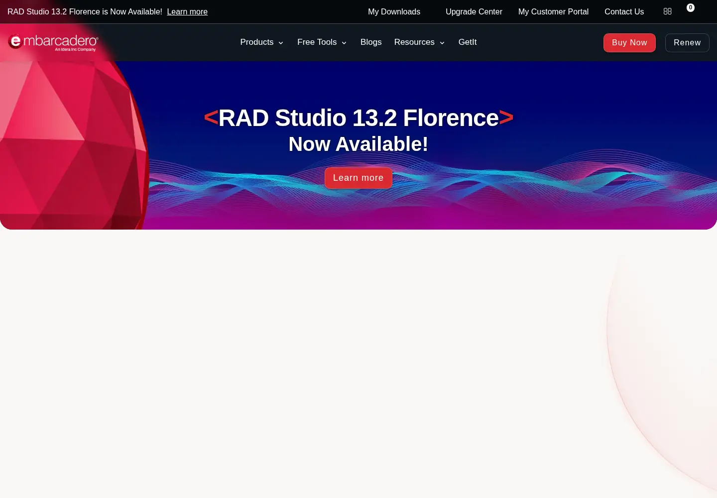 Screenshot of embarcadero.com