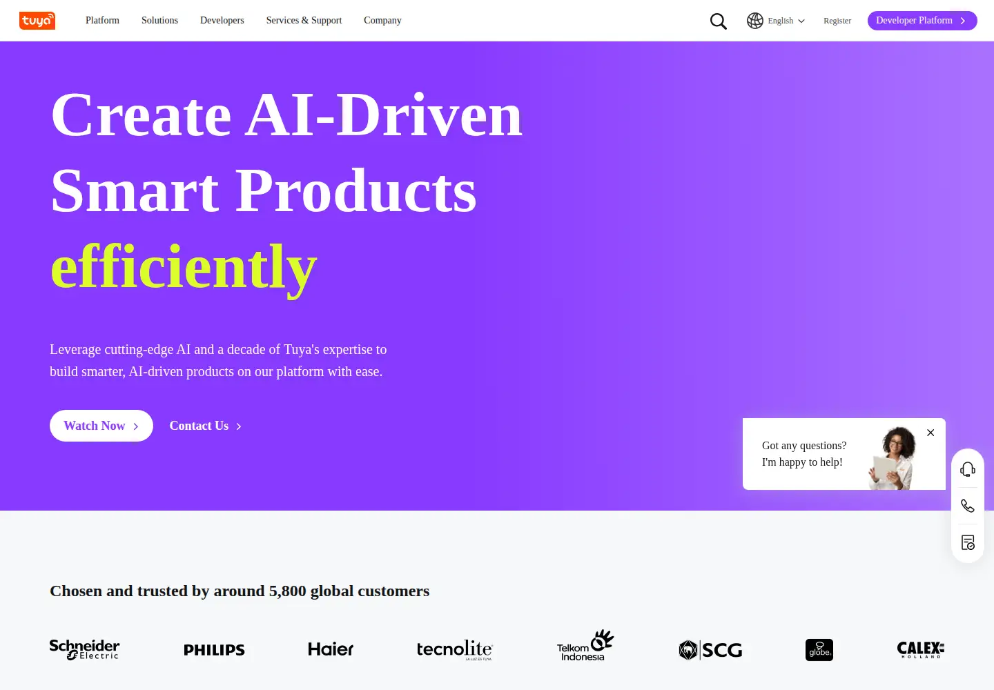 Screenshot of tuya.com