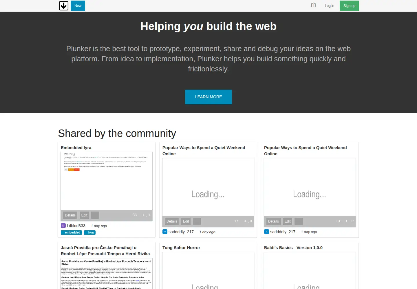 Screenshot of plnkr.co