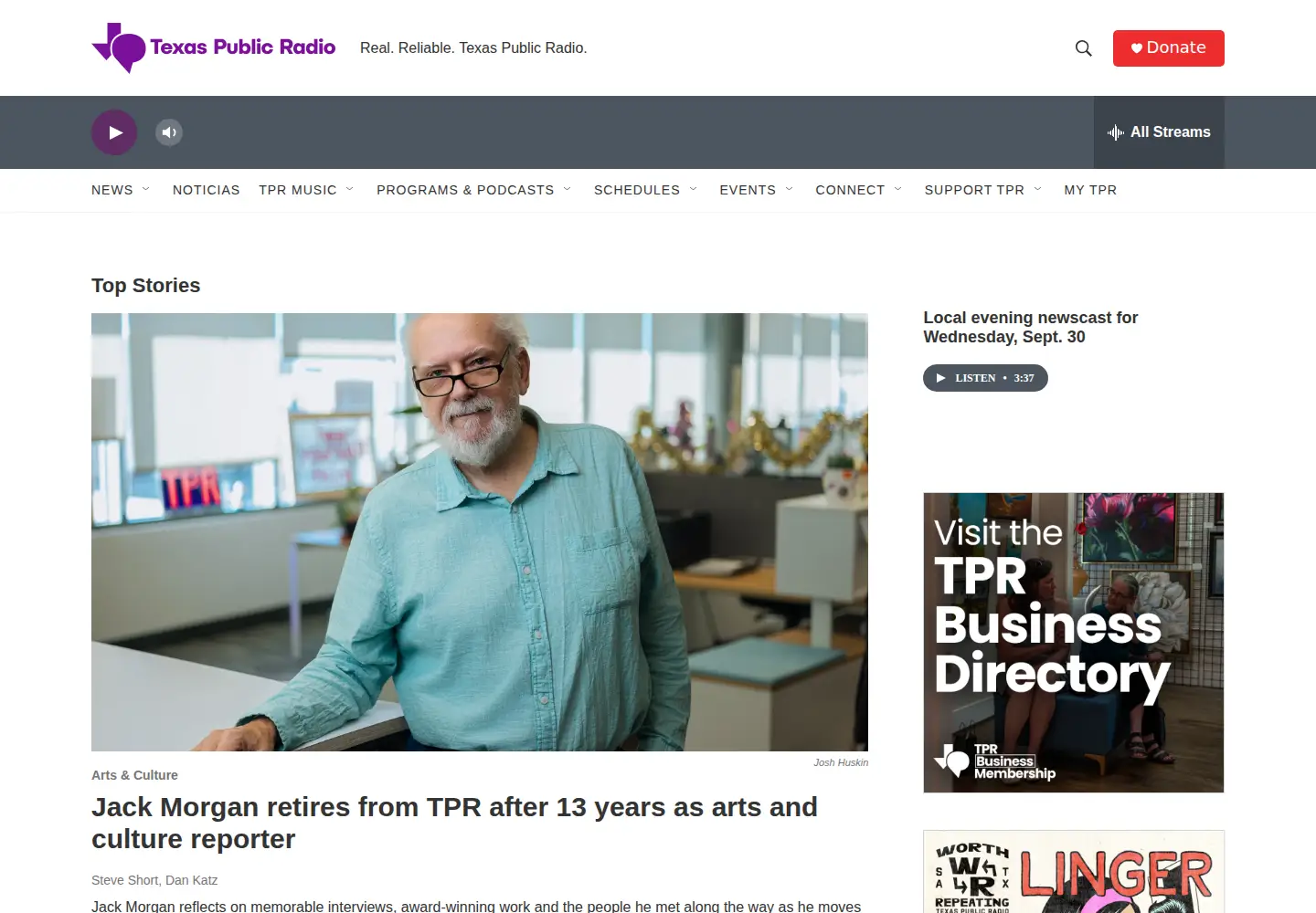 Screenshot of tpr.org
