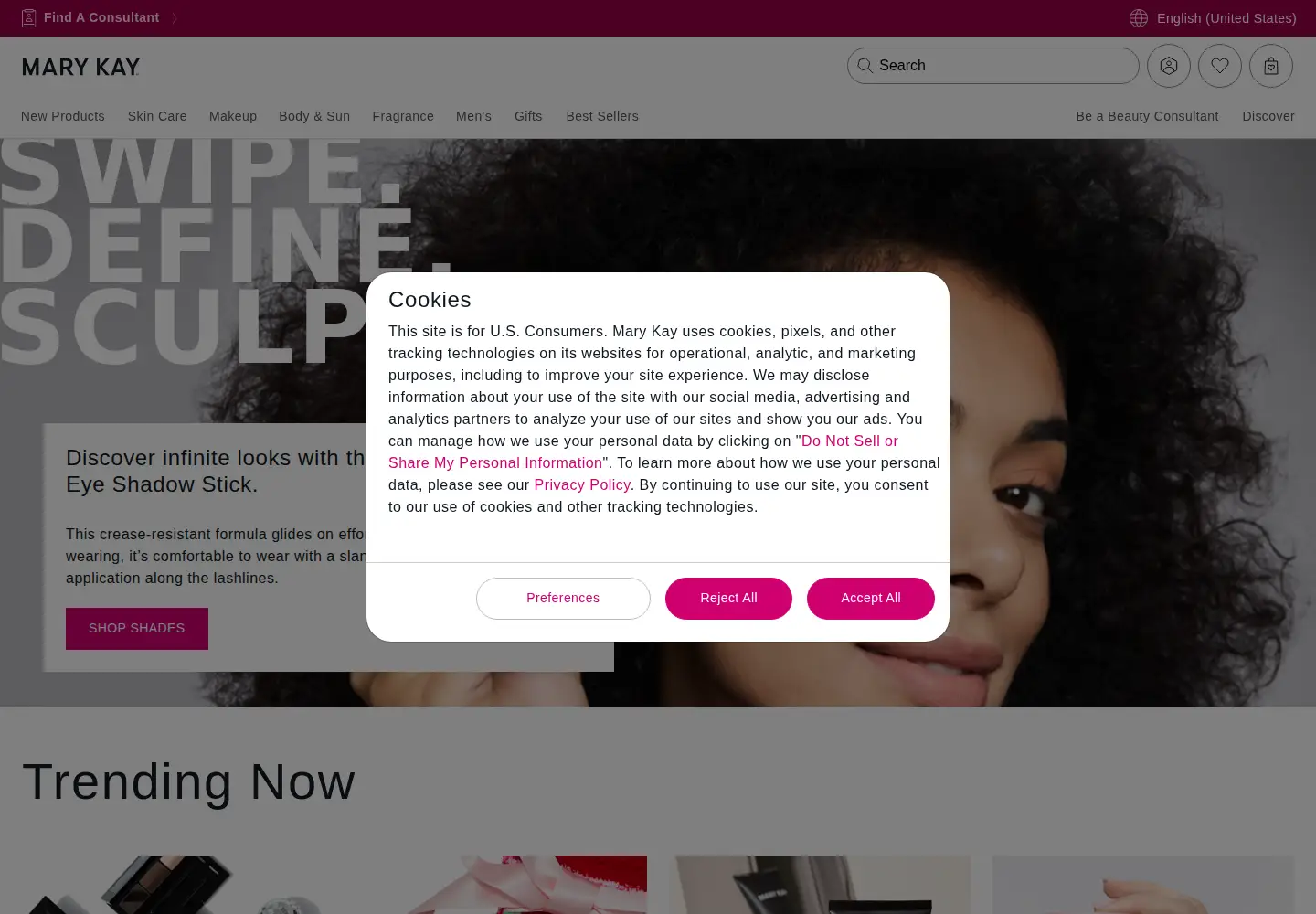 Screenshot of marykay.com