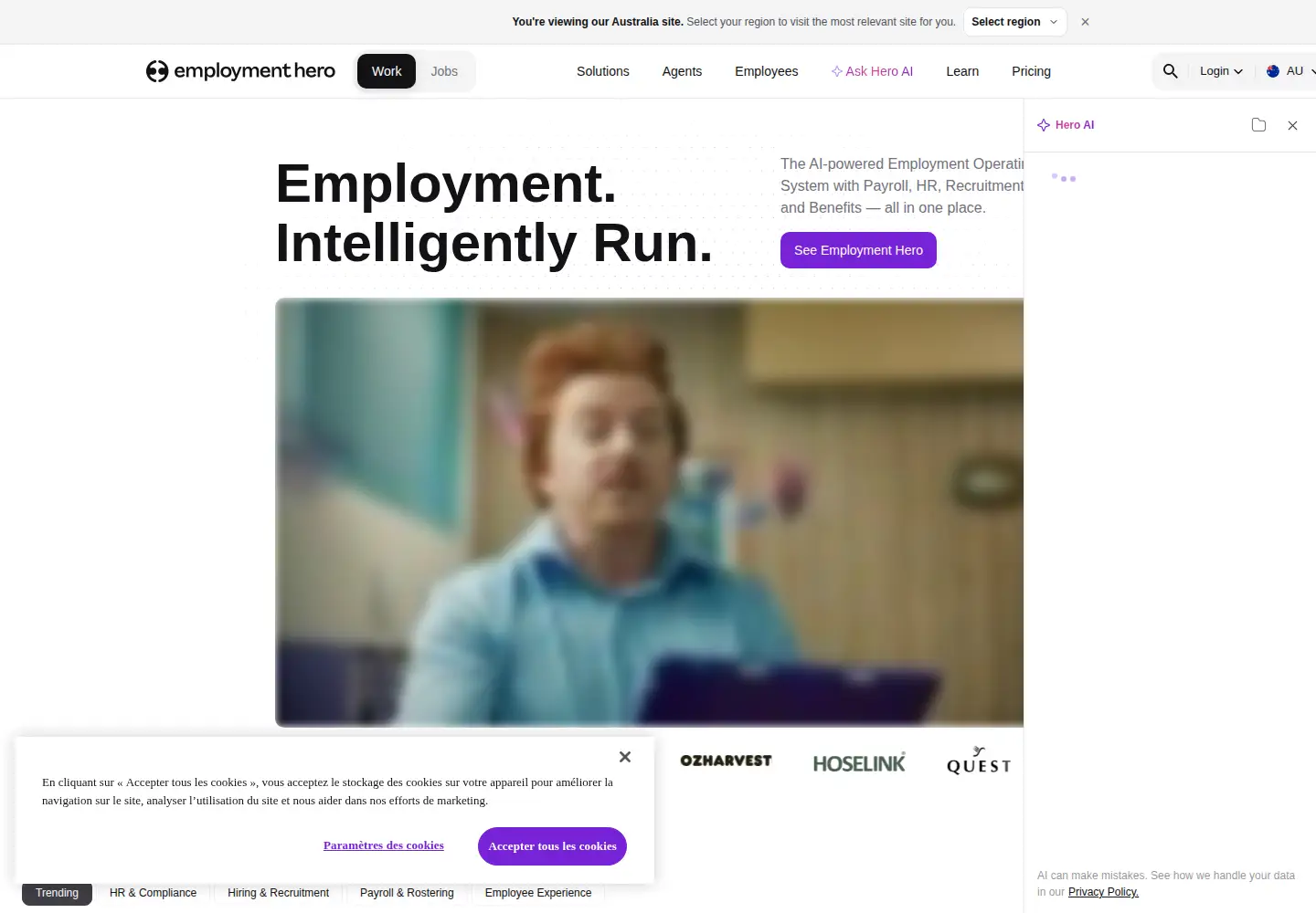 Screenshot of employmenthero.com