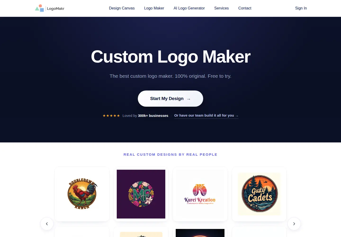 Screenshot of logomakr.com