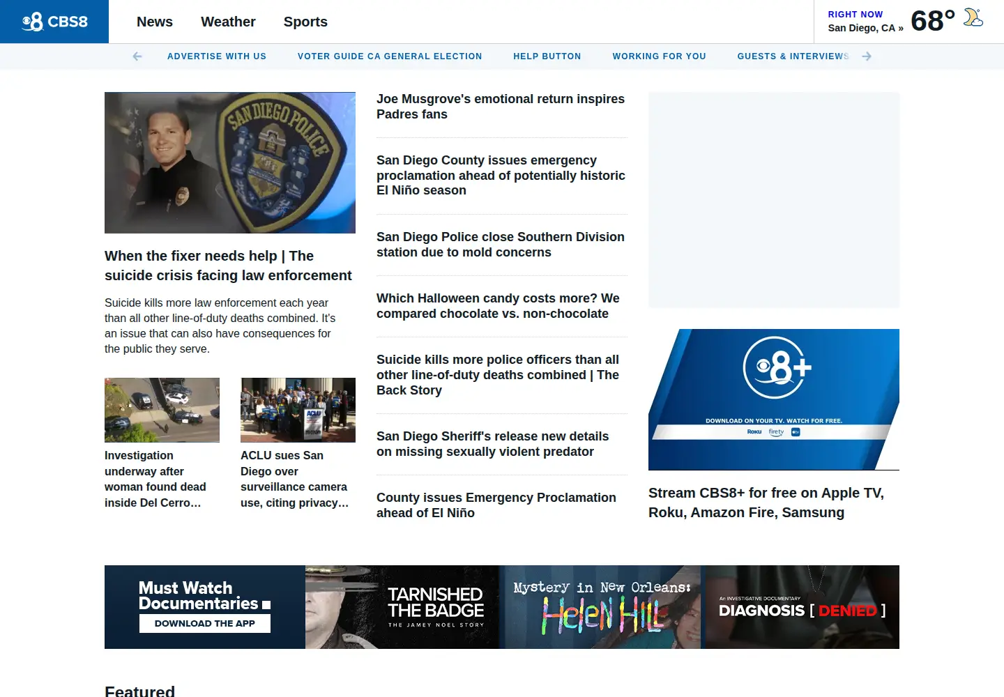 Screenshot of cbs8.com