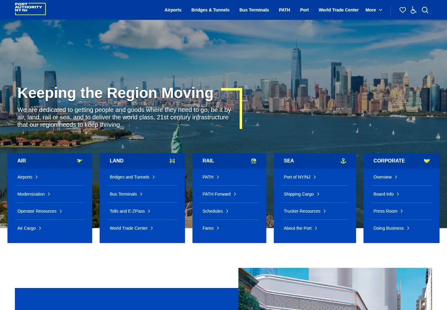 Screenshot of panynj.gov