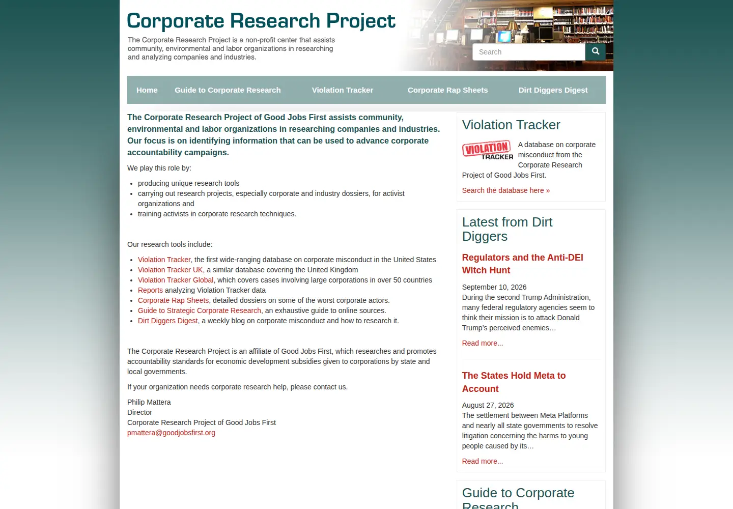 Screenshot of corp-research.org