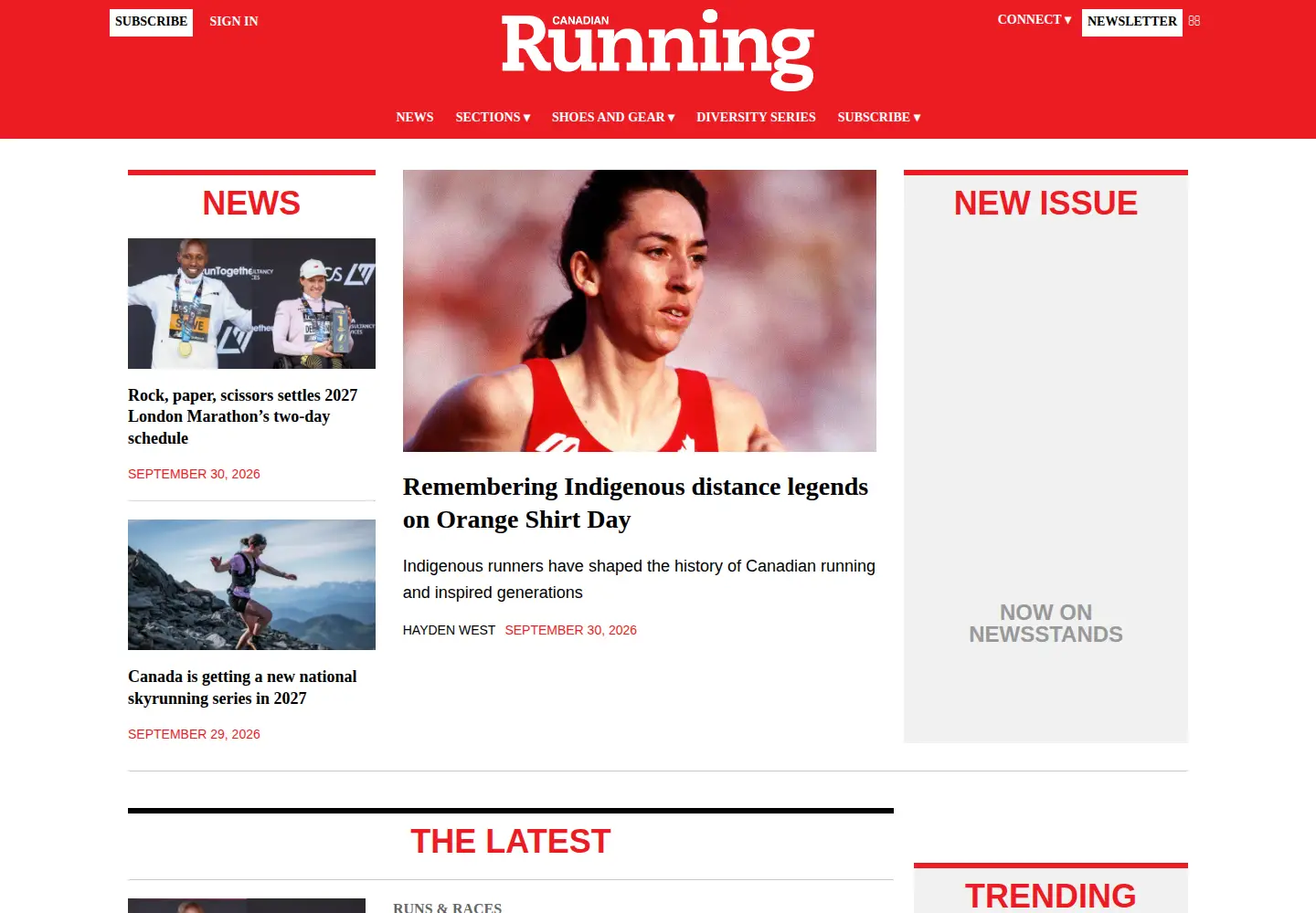 Screenshot of runningmagazine.ca