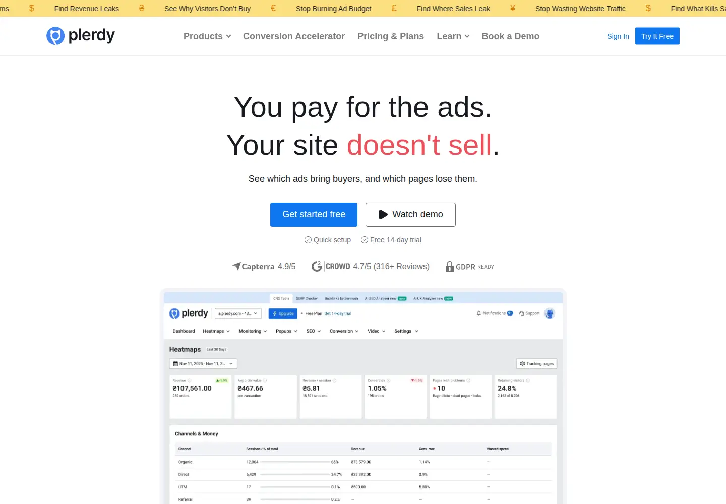 Screenshot of plerdy.com