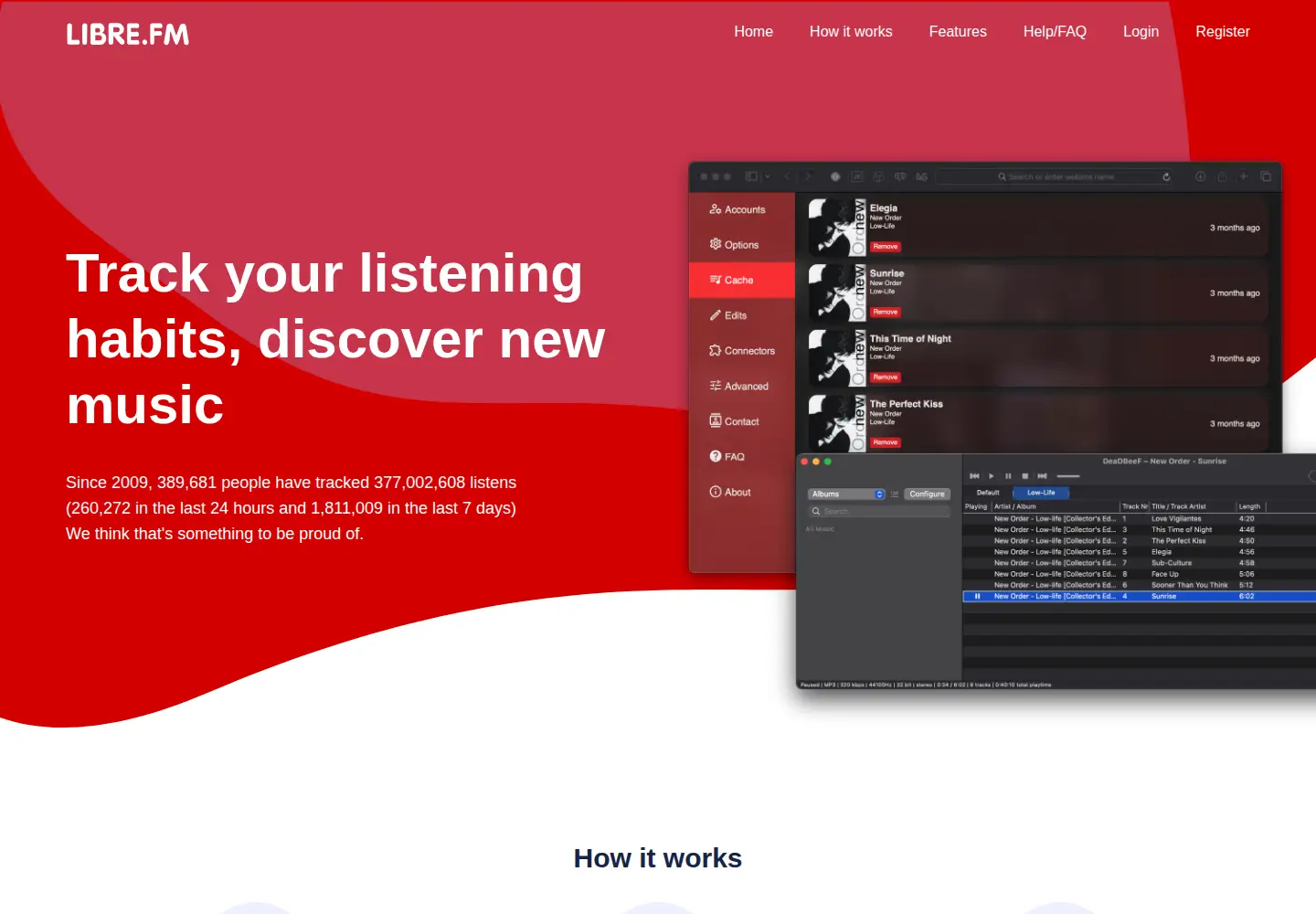 Screenshot of libre.fm