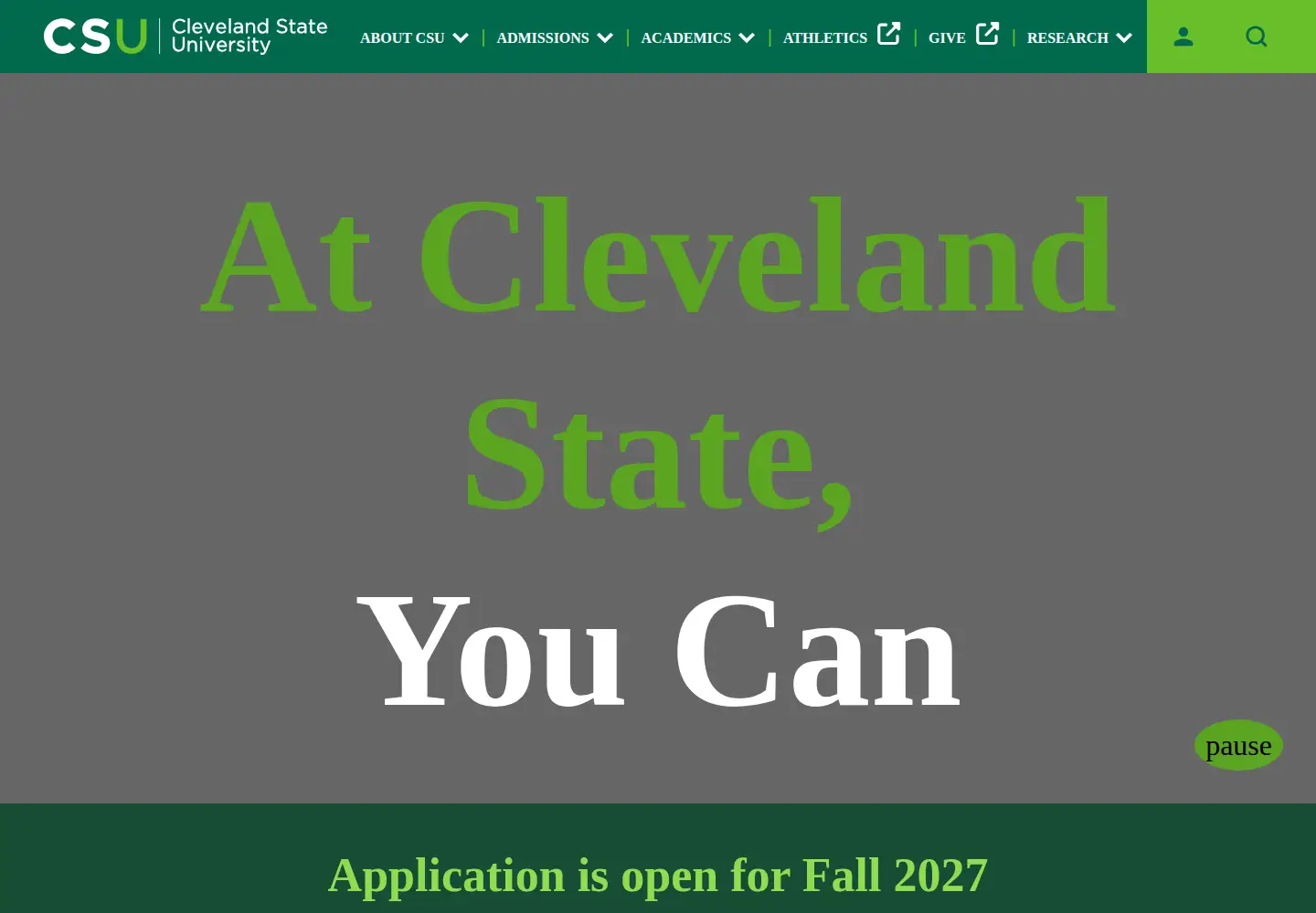 Screenshot of csuohio.edu