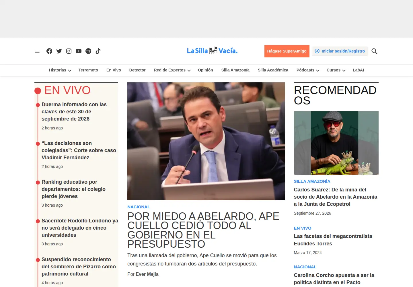 Screenshot of lasillavacia.com