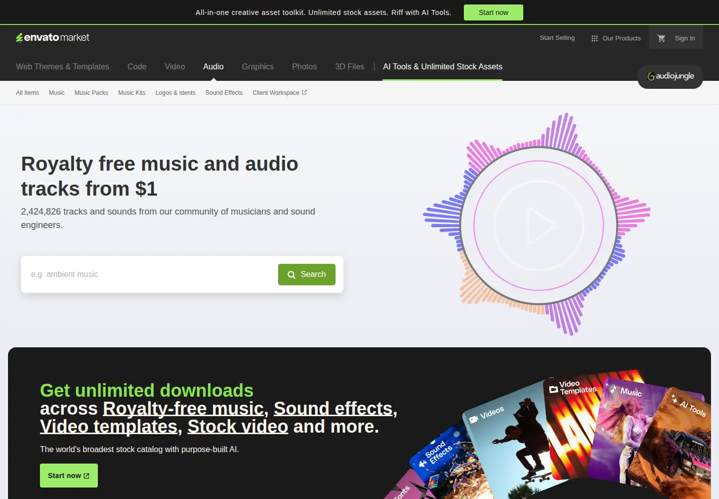Screenshot of audiojungle.net