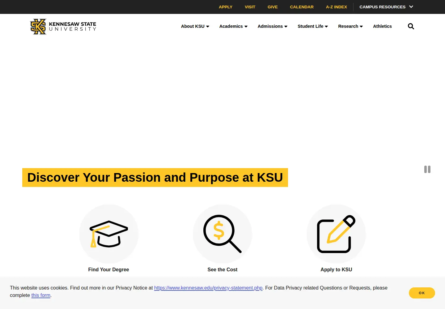 Screenshot of kennesaw.edu