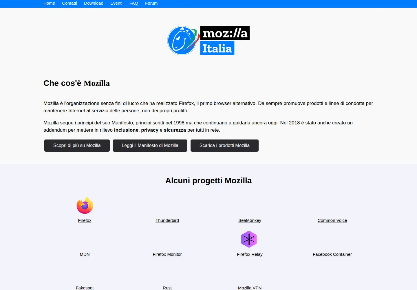 Screenshot of mozillaitalia.org