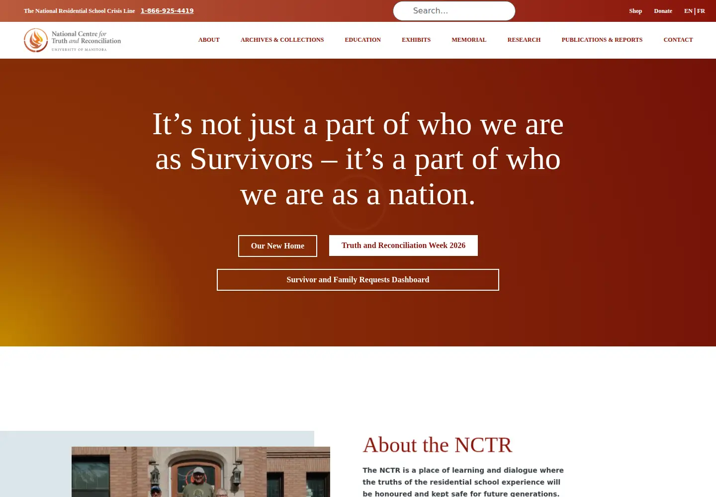 Screenshot of nctr.ca
