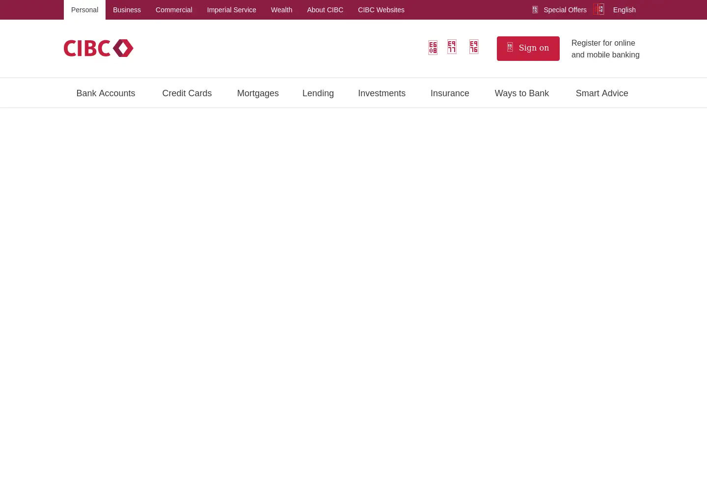 Screenshot of cibc.com