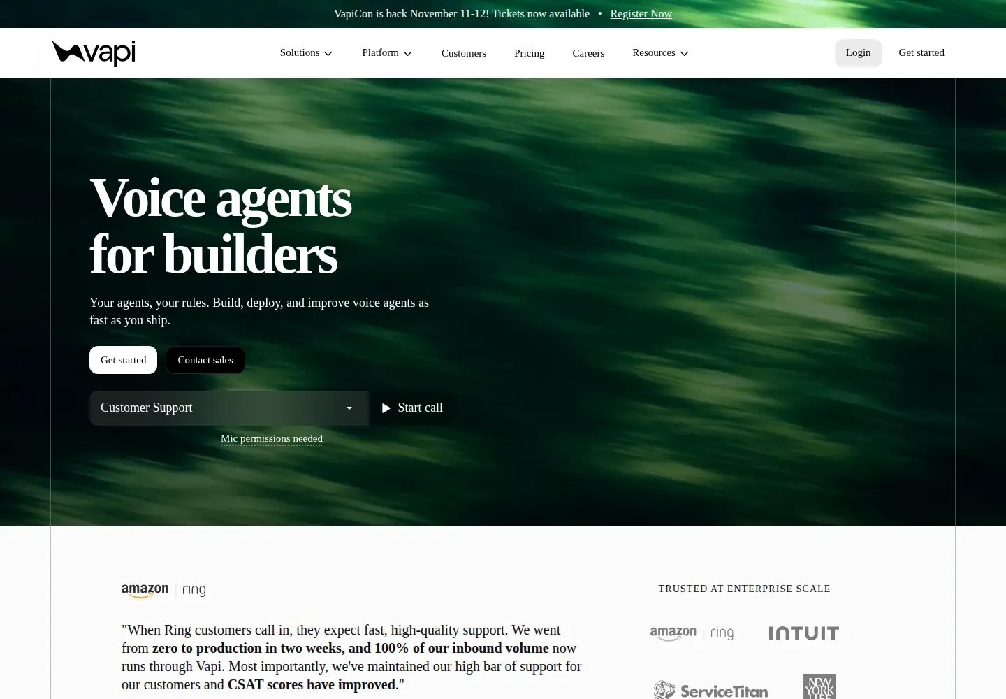 Screenshot of vapi.ai