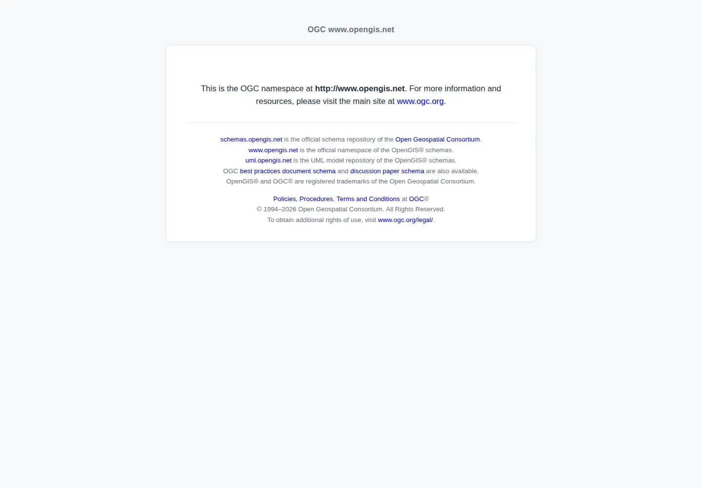 Screenshot of opengis.net