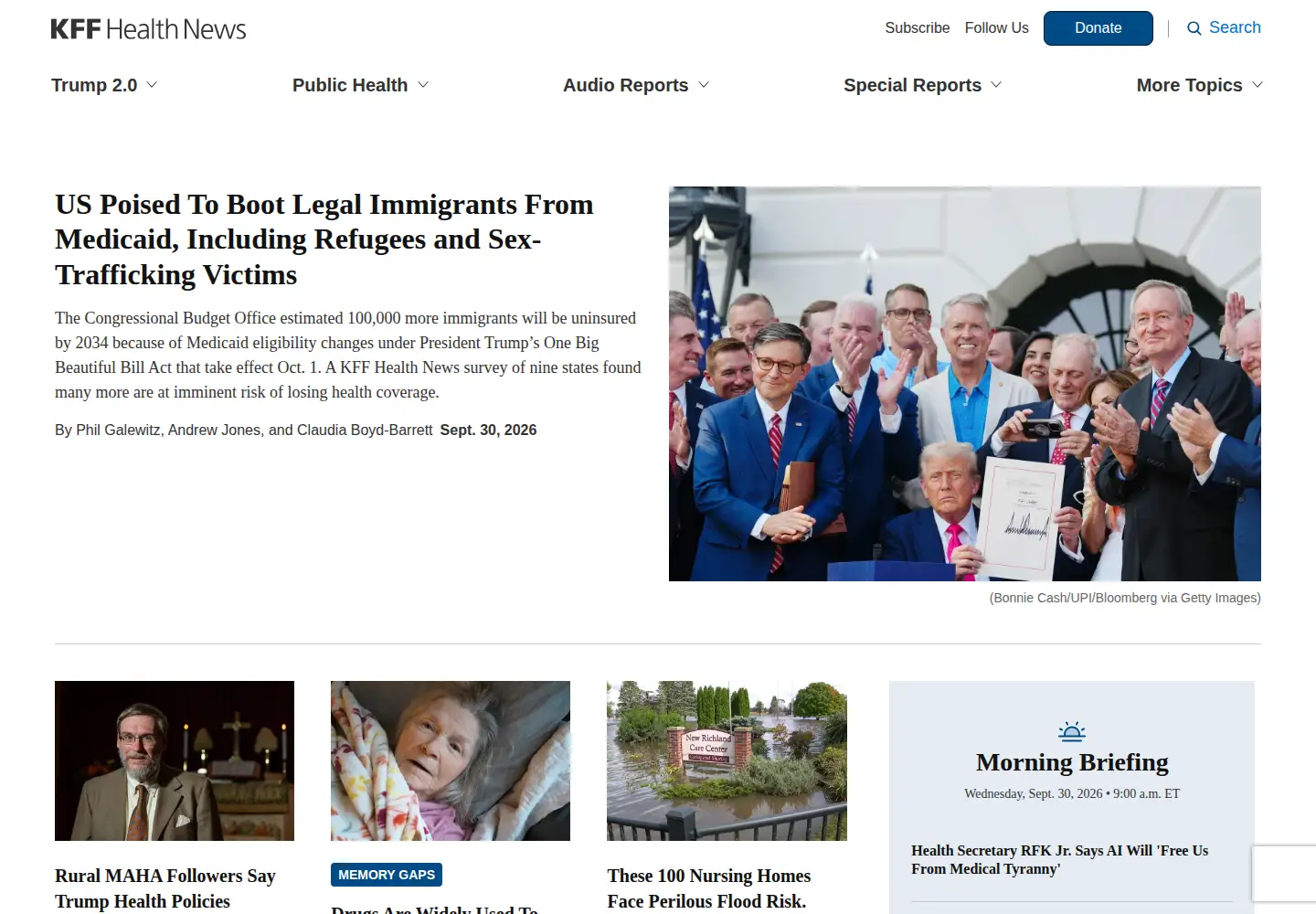 Screenshot of kffhealthnews.org