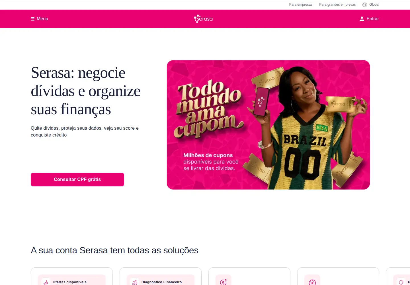 Screenshot of serasa.com.br