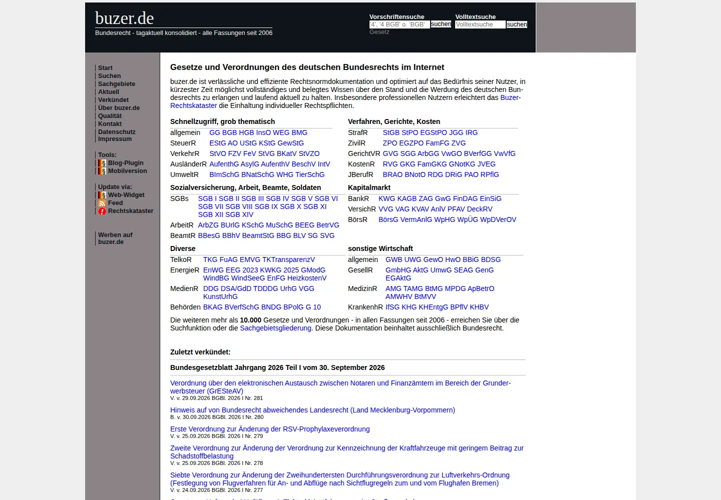 Screenshot of buzer.de