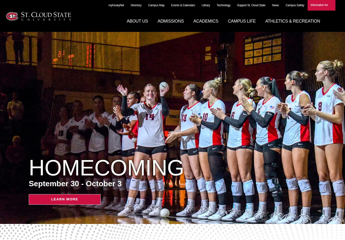 Screenshot of stcloudstate.edu