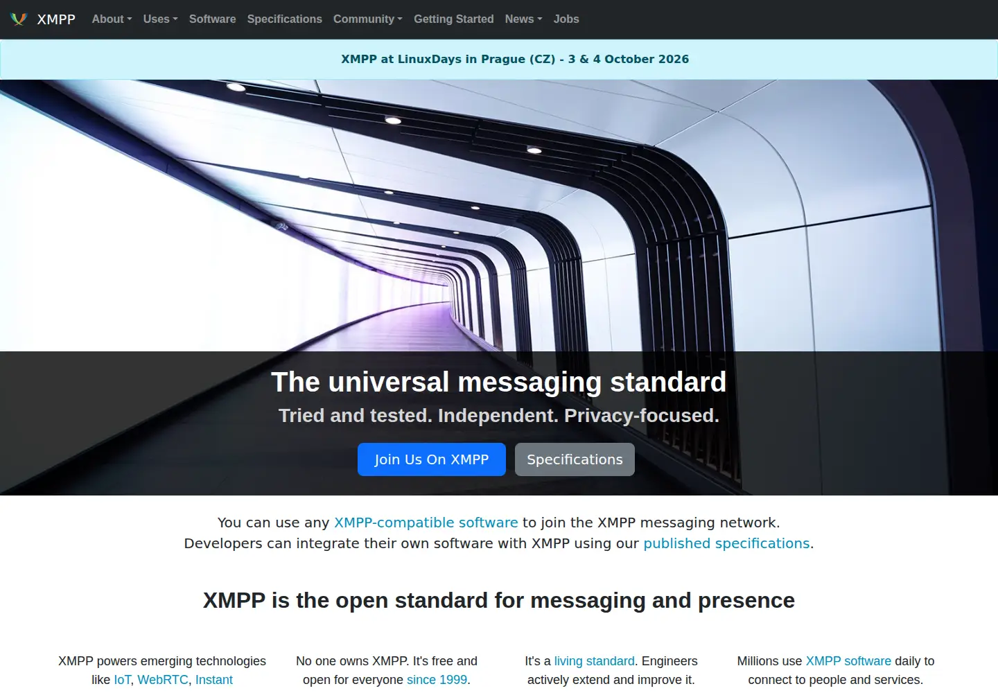Screenshot of xmpp.org