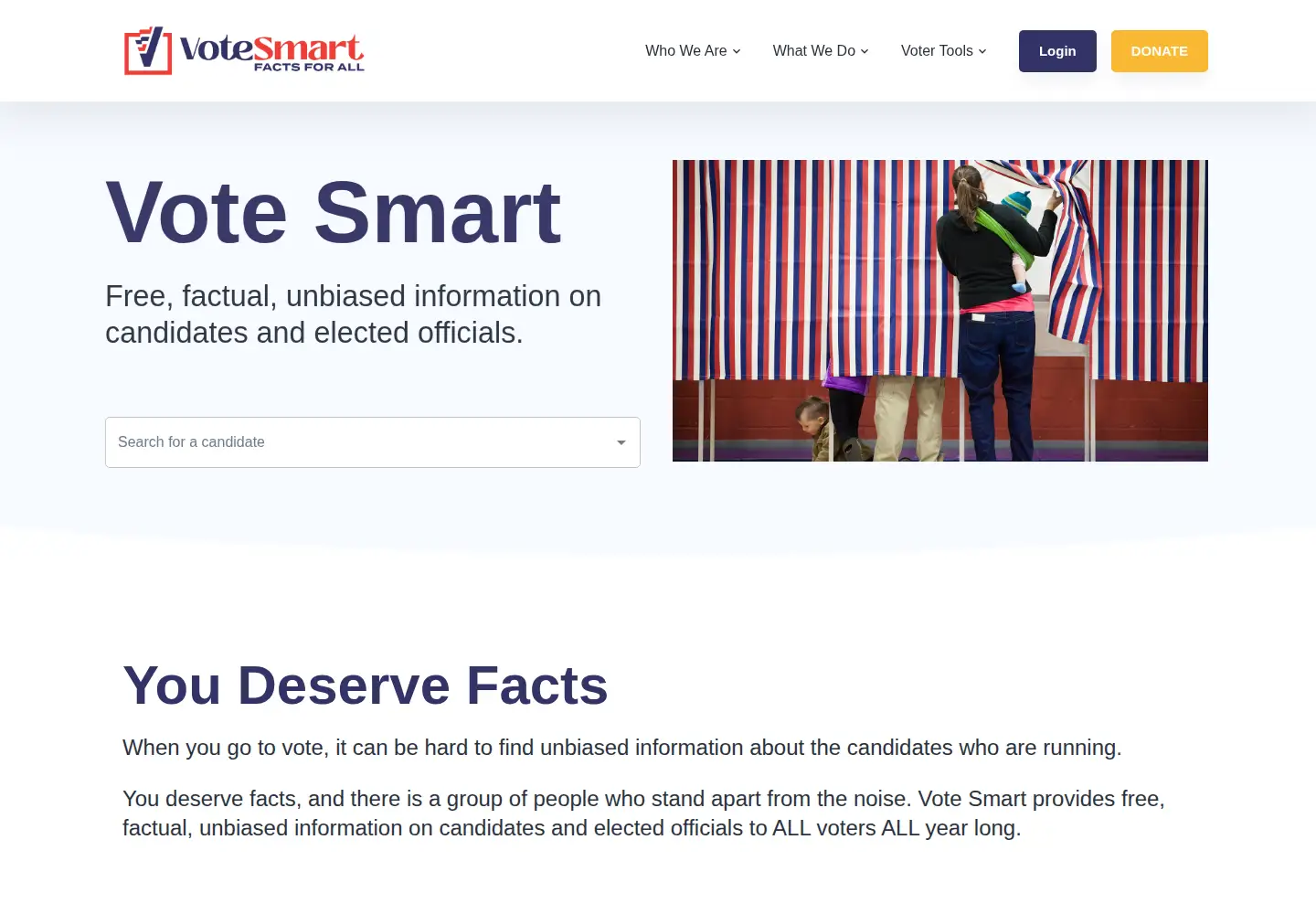 Screenshot of votesmart.org